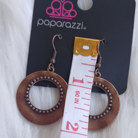 Paparazzi Rustic Copper Circle Earrings - Picture 6 of 6